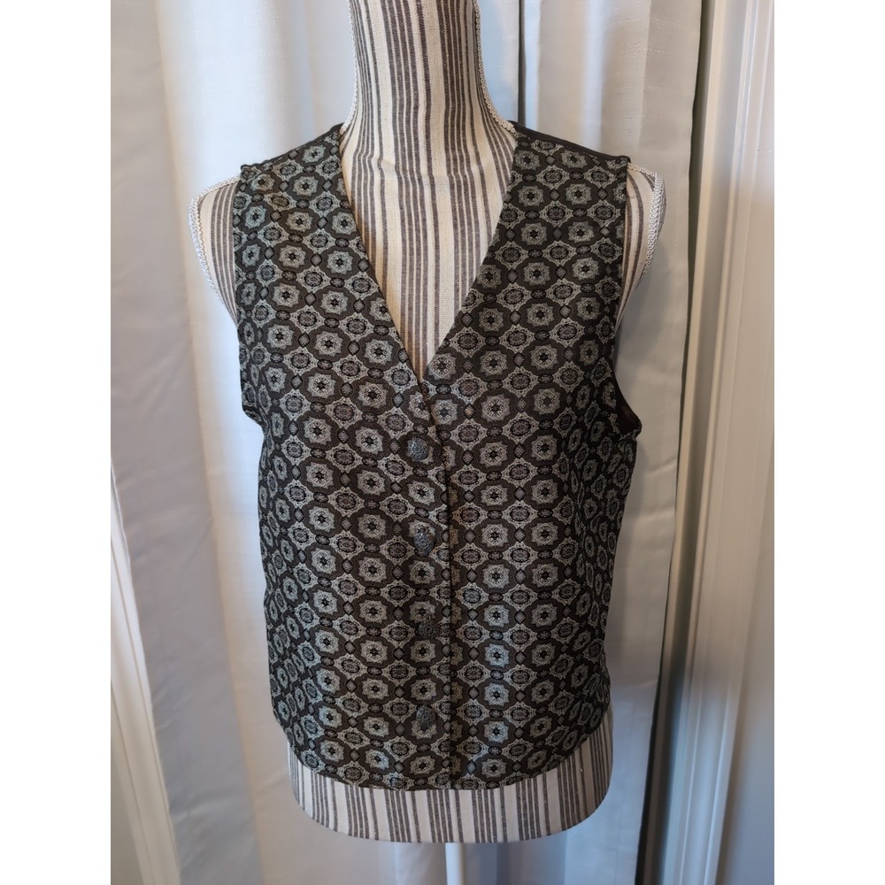 Y2K Sophisticates Women's Vintage Geometric Vest‎ Size Medium